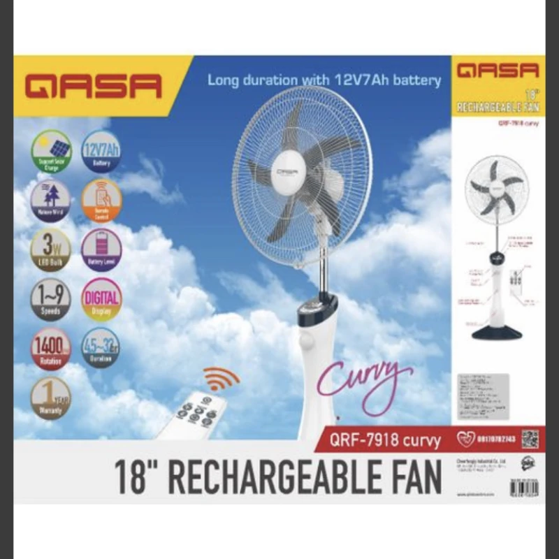 QASA CURVY RECHARGABLE FAN